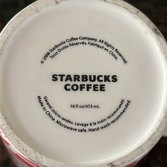 Starbucks Pink White coffee tea mug 16oz - Picture 4 of 4